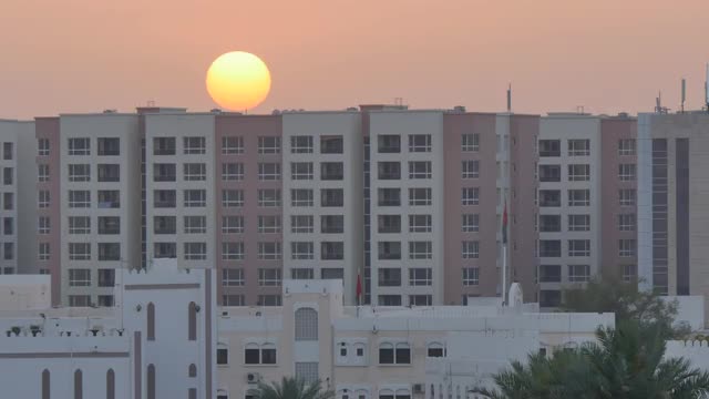 View of Muscat near Panorama Mall at sunset, Muscat, Oman, Middle East, Asia