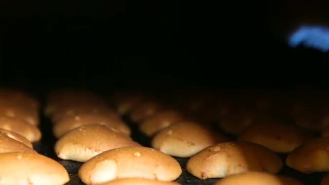 Cookie is baked in the oven