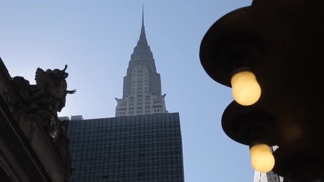 Chrysler Building &amp; American flags, Manhattan, New York City, New York, USA, North America 