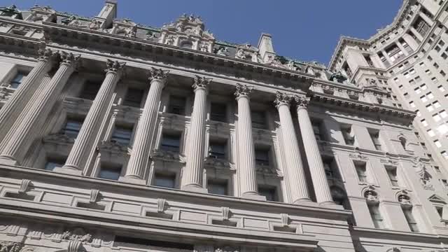 Ornate building surrounding City Hall Park, Manhattan, New York City, New York, USA, North America 