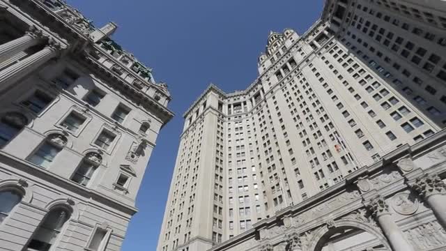 Ornate building surrounding City Hall Park, Manhattan, New York City, New York, USA, North America 