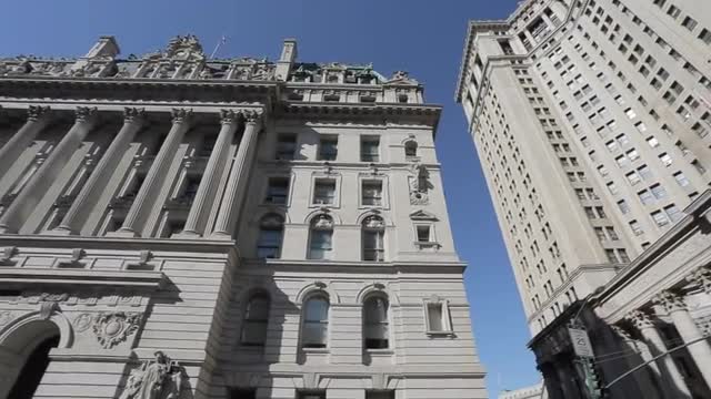 Ornate building surrounding City Hall Park, Manhattan, New York City, New York, USA, North America 