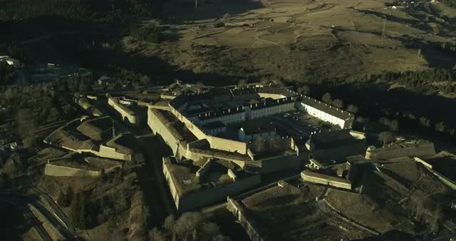 Mont Louis's citadel in the morning -  HIGH-ANGLE SHOT