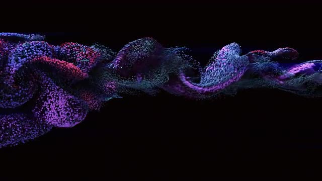 Fluid / paint simulation exploding forward and blooming.