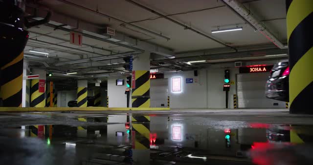 Model car at intdoor parking lot