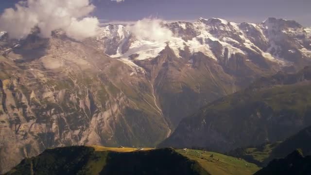 Dolly shot of the alpine mountain range