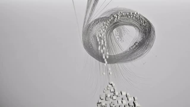 Swarm of molecules and strands.