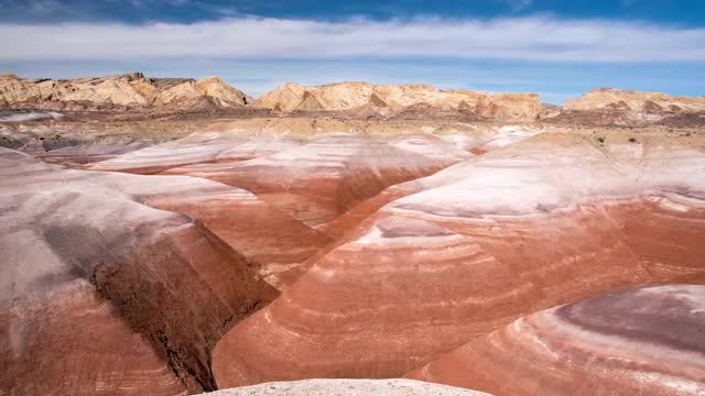 Time lapse of Mars like landscape in the desert