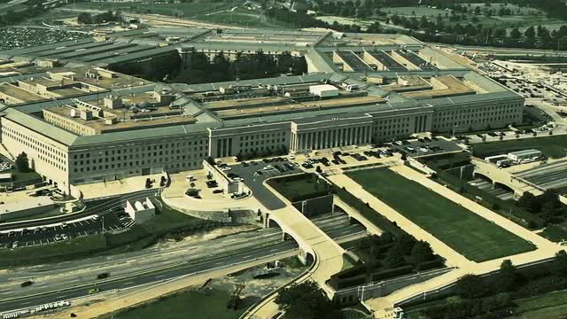 Aerial view of the Pentagon building