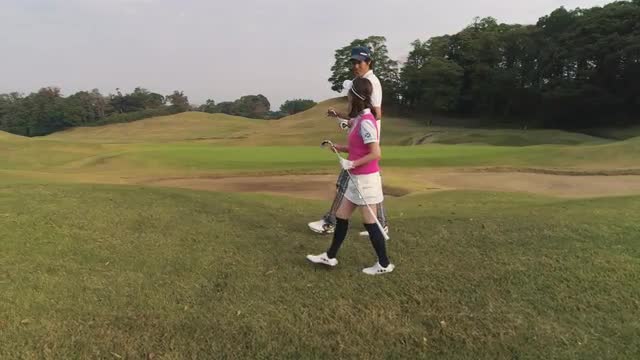 Japanese players at golf course, Japan
