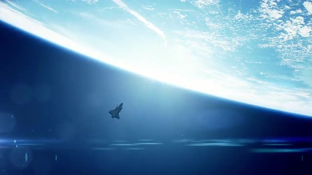 Wide angle view of the Space Shuttle.