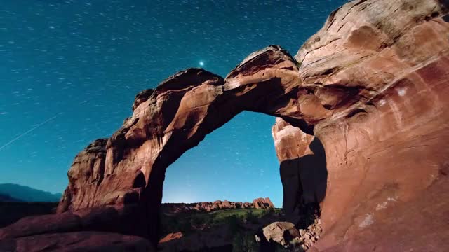 Sunrise in a canyon time-lapse.