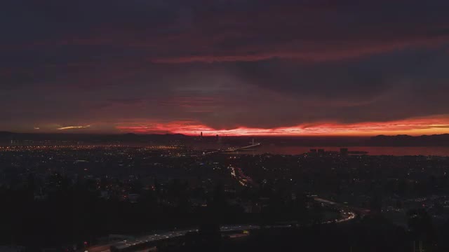 Sunset over San Francisco Bay Area 8k Timelapse