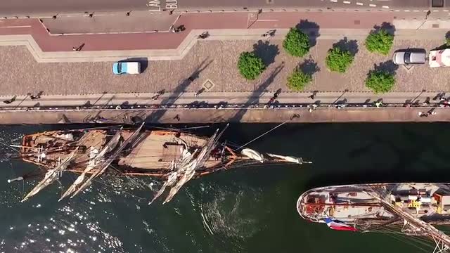 Aerial view of River Liffey in Dublin
