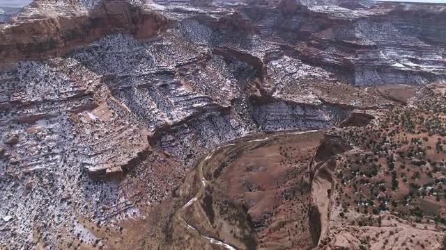 Aerial view flying over the Little Grand Canyon