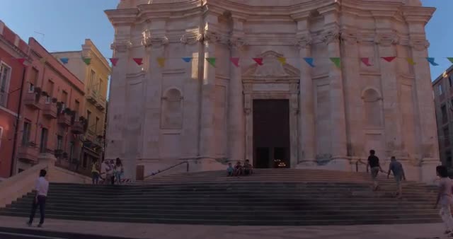 Video shot of Cagliari Duomo / Cathedral on a sunny day