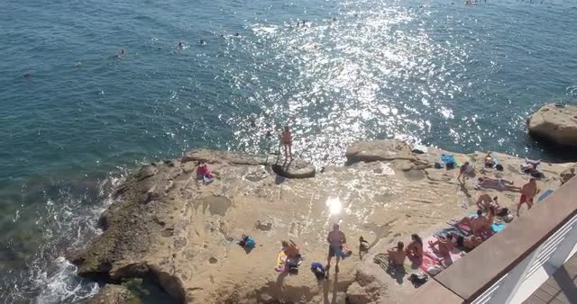 Video shot on Sliema beach on a beautiful day