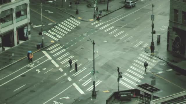 City Sidewalk Birds Eye