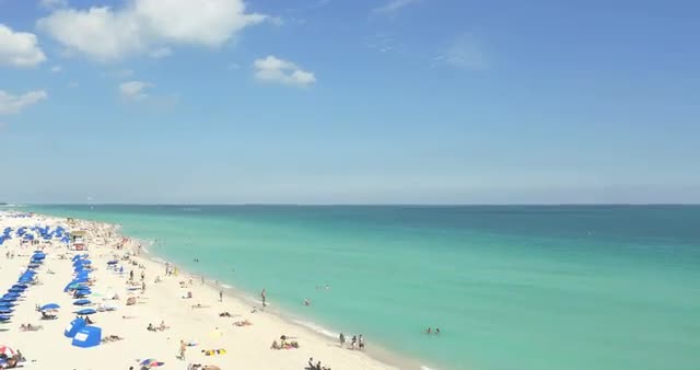 Aerial view over Miami beach house