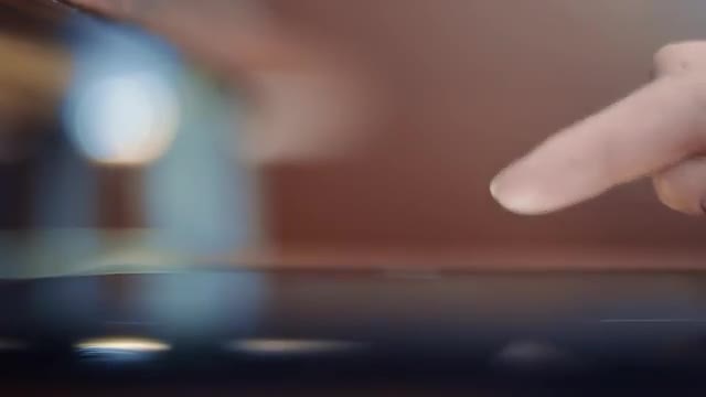 Using Tablet Screen With Fingers In The Evening, Indoors