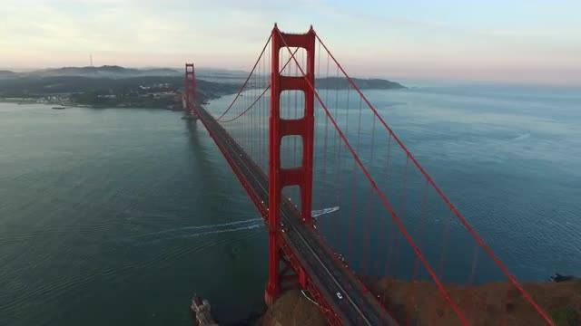 Golden Gate Bridge in San Fransisco, California, aerial shot