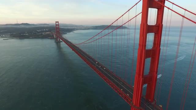 Golden Gate Bridge in San Fransisco, California, aerial shot