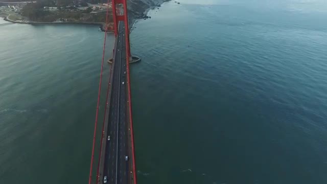 Golden Gate Bridge in San Fransisco, California, aerial shot