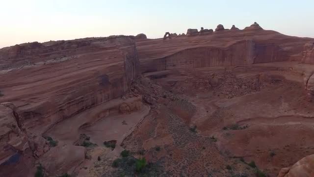 Aerial view of sandstone formations at Arches National Park, Utah