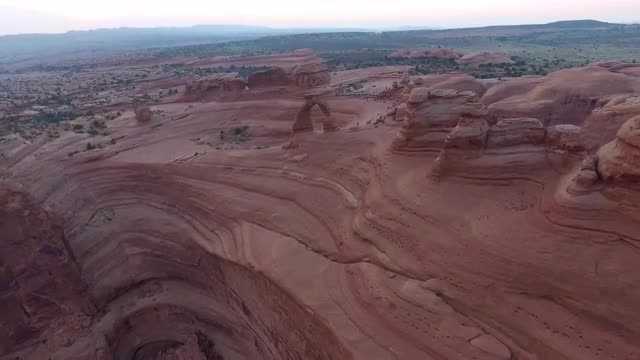 Aerial view of Delicate Arch at Arches National Park, Utah