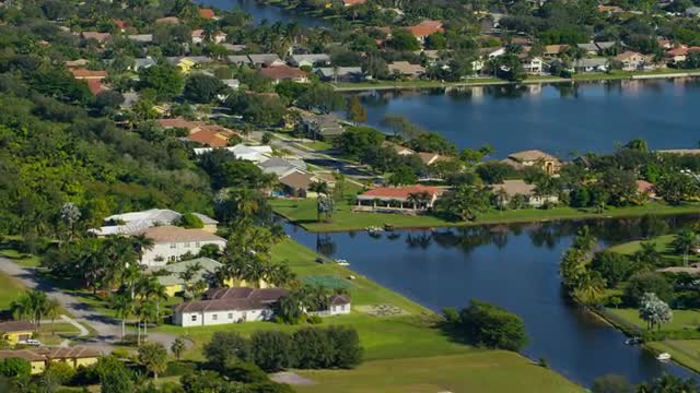 Aerial view of homes near Everglades, Florida
