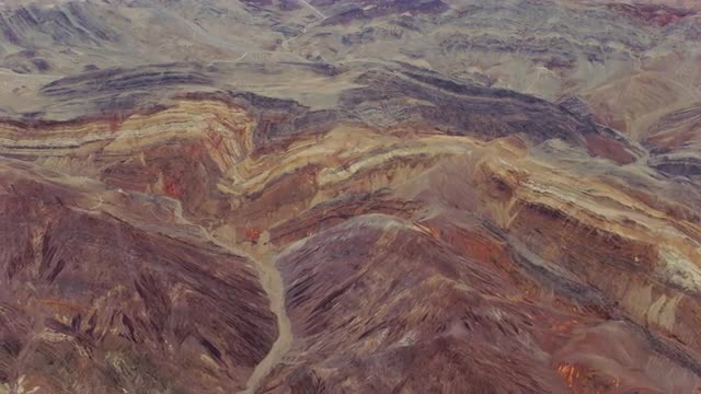 Aerial view of rocky desert landscape outside of Las Vegas, Nevada
