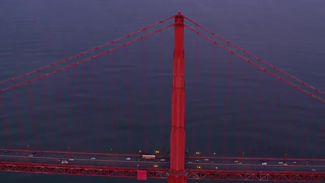 San Francisco, California circa-2017, Aerial view of Golden Gate bridge