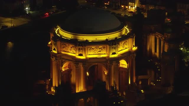 San Francisco, California circa-2017, Aerial view of Rotunda of the Palace of Fine Arts