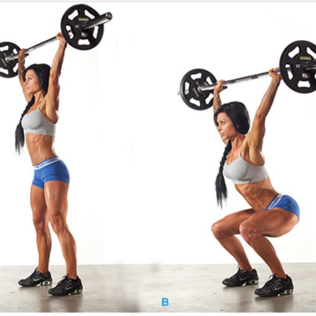 Overhead Squat Exercise Howto Workout Trainer by Skimble