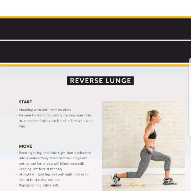 Reverse Lunge Glide Discs Exercise Howto Workout Trainer by Skimble