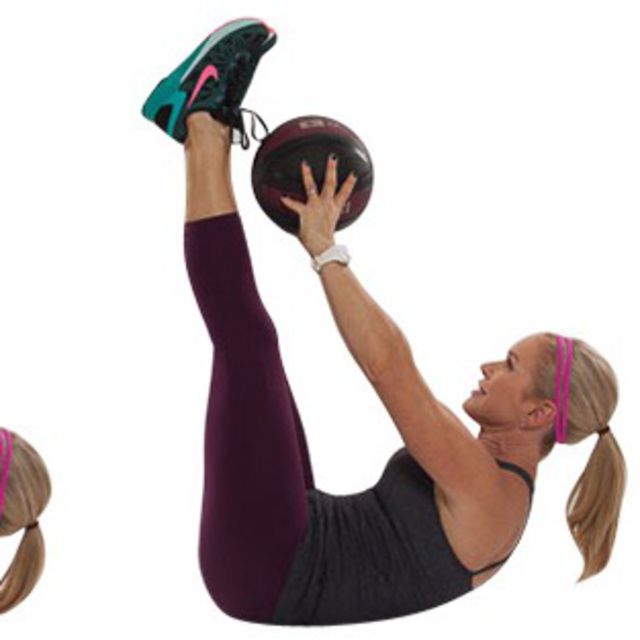 Toe Touches with Medicine Ball by Caroline Majerczyk Exercise Howto