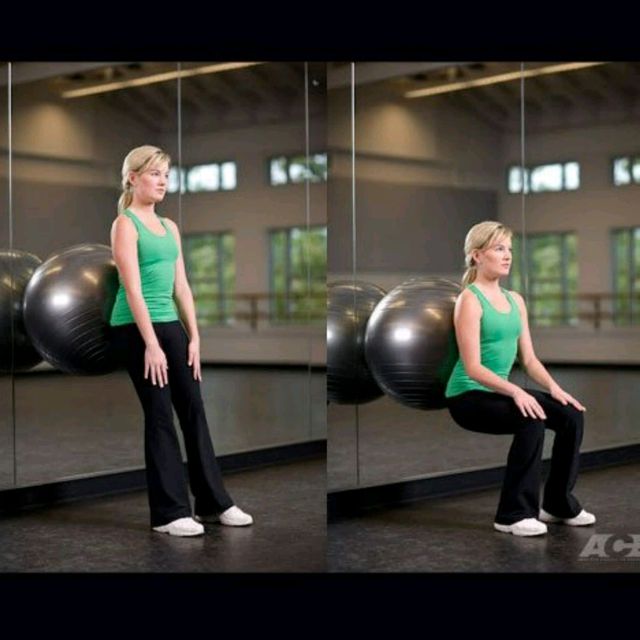 Stability Ball Wall Sit by Sonia R. Exercise Howto Skimble
