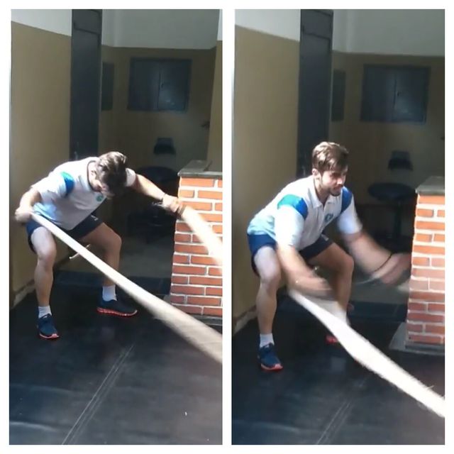 Battle Rope Side Wave by Marcos Mori Exercise Howto Skimble