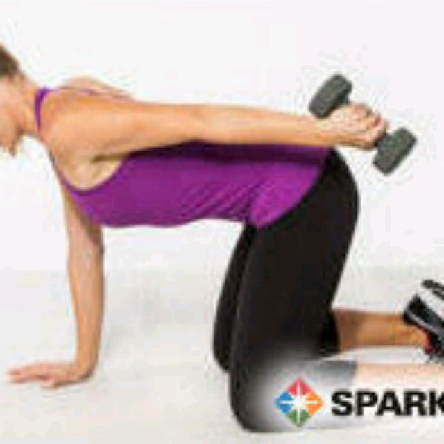 Kneeling Tricep Kickbacks Exercise Howto Workout Trainer by Skimble