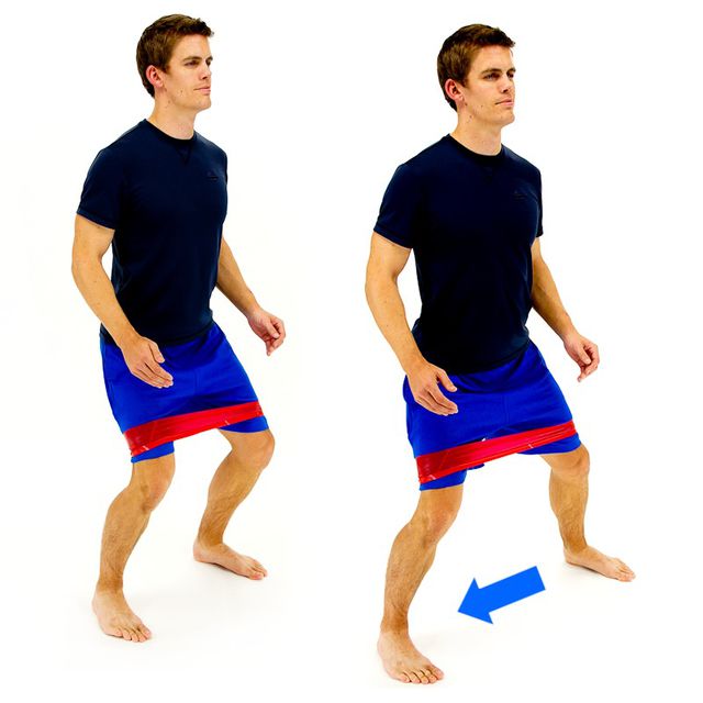 Elastic Band Lateral Walks proximal by Valerie M. Exercise Howto