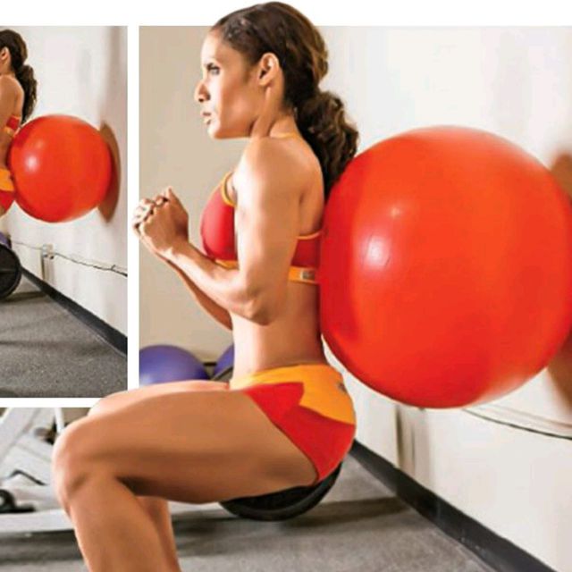 WALL SQUAT WITH STABILITY BALL by Jan D. Exercise Howto Skimble