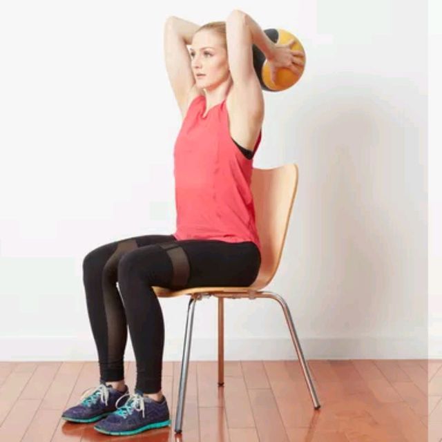 Seated Triceps Extension by Sonia R. Exercise Howto Skimble