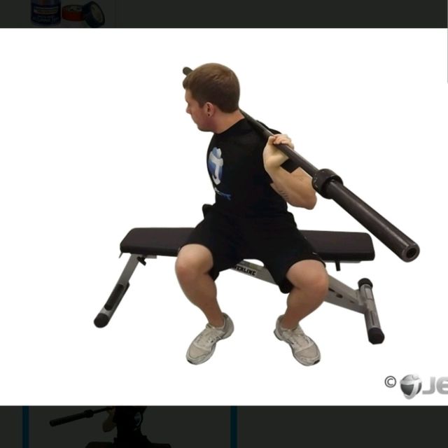 Barbell Seated Twist Exercise Howto Workout Trainer by Skimble