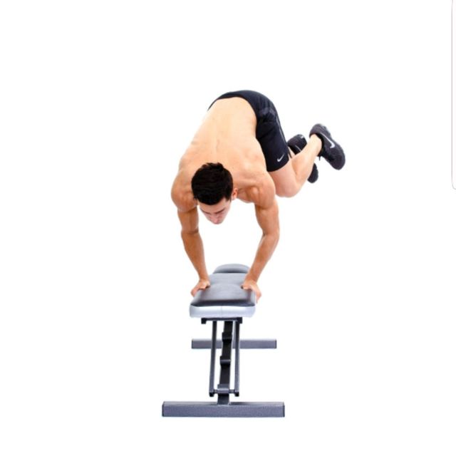 Legs Bench High Knee Jump Exercise Howto Skimble