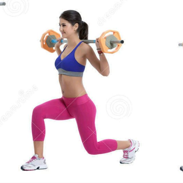 Barbell Lunges (or Barbell Reverse Lunges) by Roxxang F. Exercise How