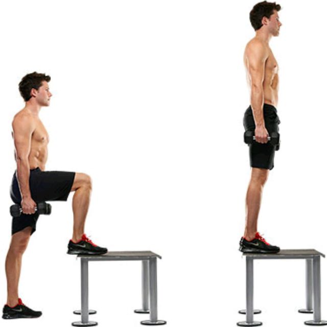 V Steps Up Quads Exercise Howto Workout Trainer by Skimble
