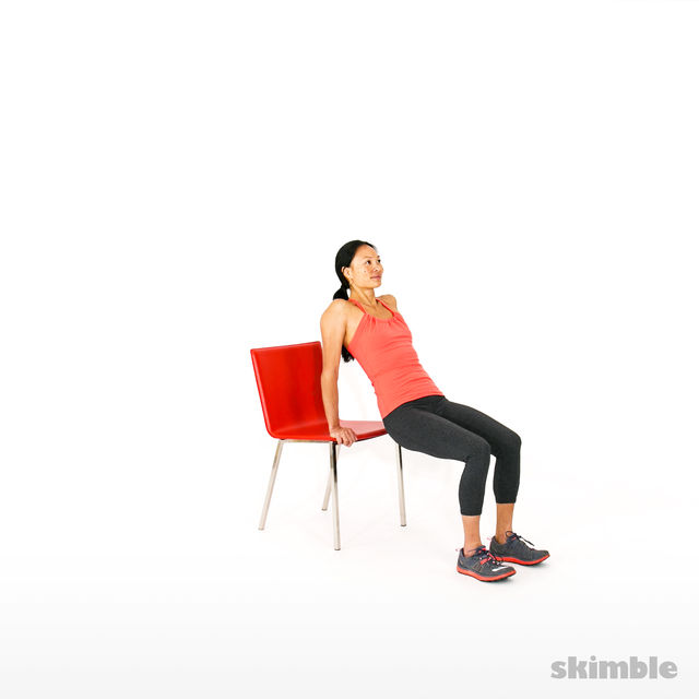 Chair Tricep Dips Exercise Howto Workout Trainer by Skimble