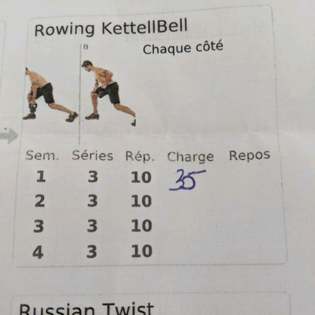 Rowing Kettlebell 35lbs by Philippe S. Exercise Howto Skimble