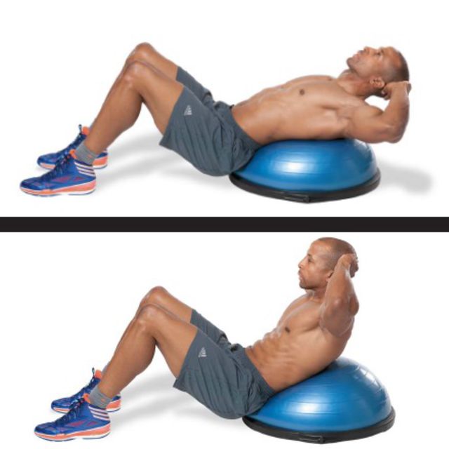 Bosu Crunch Exercise Howto Workout Trainer by Skimble