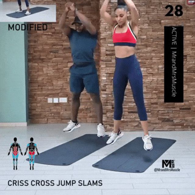Criss Cross Jump Slams Exercise Howto Skimble